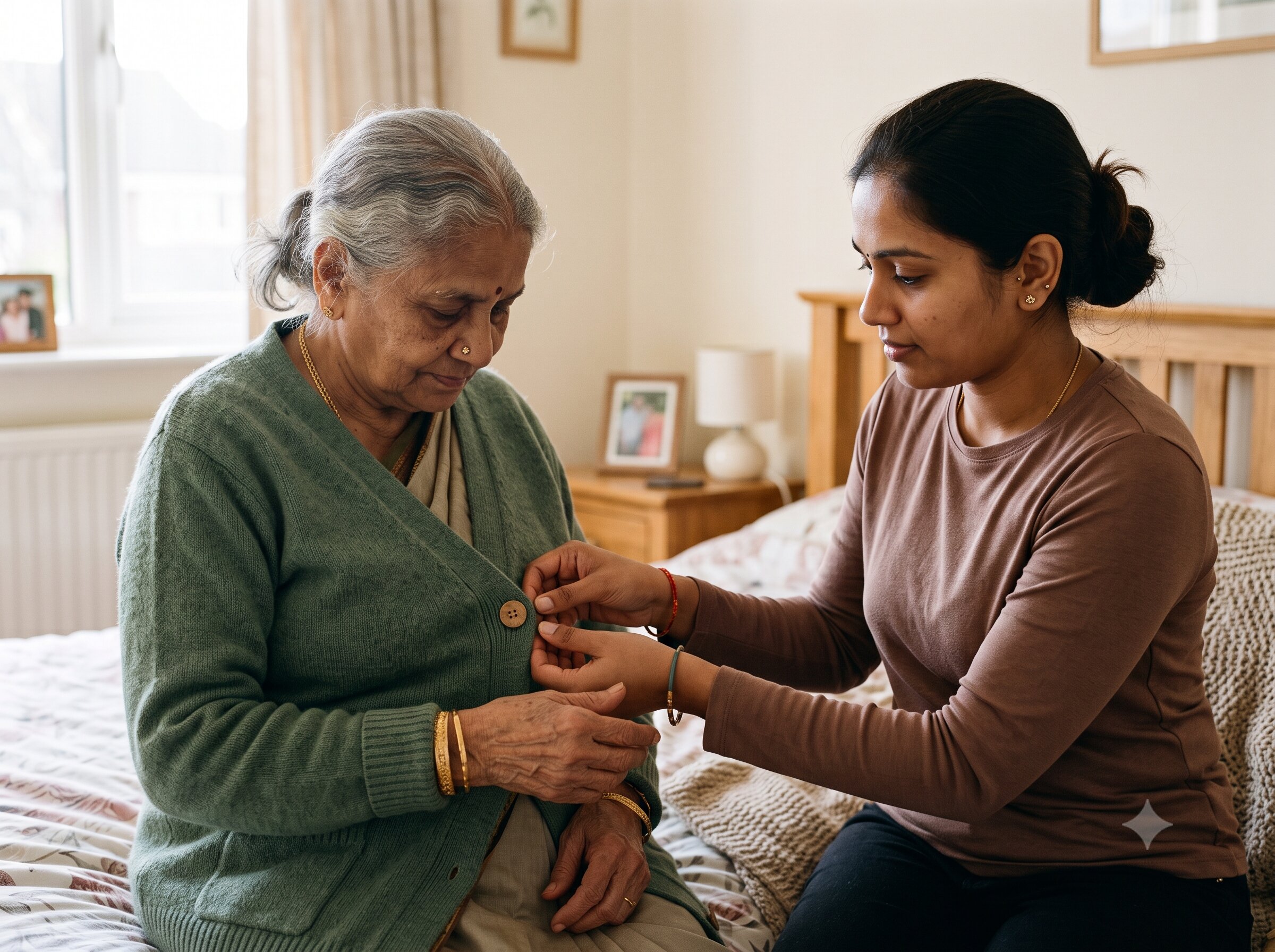 A caregiver assisting a resident, representing assisted living at Novara Senior Living