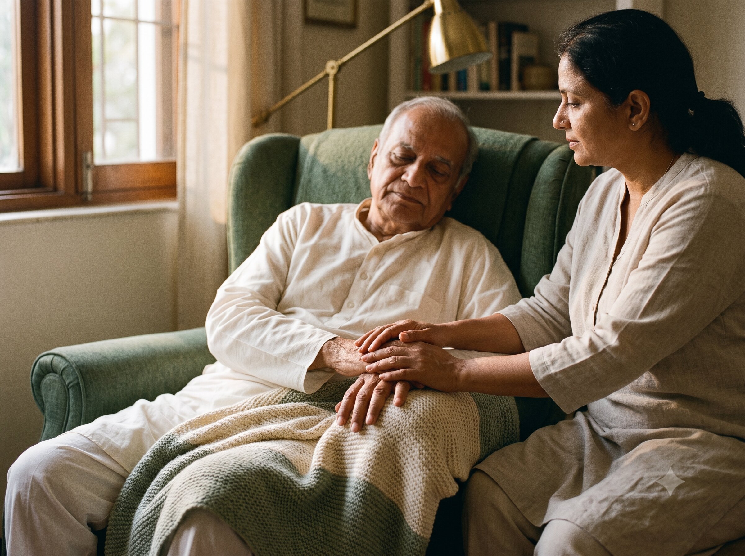 A caregiver assisting a resident, representing palliative care at Novara Senior Living