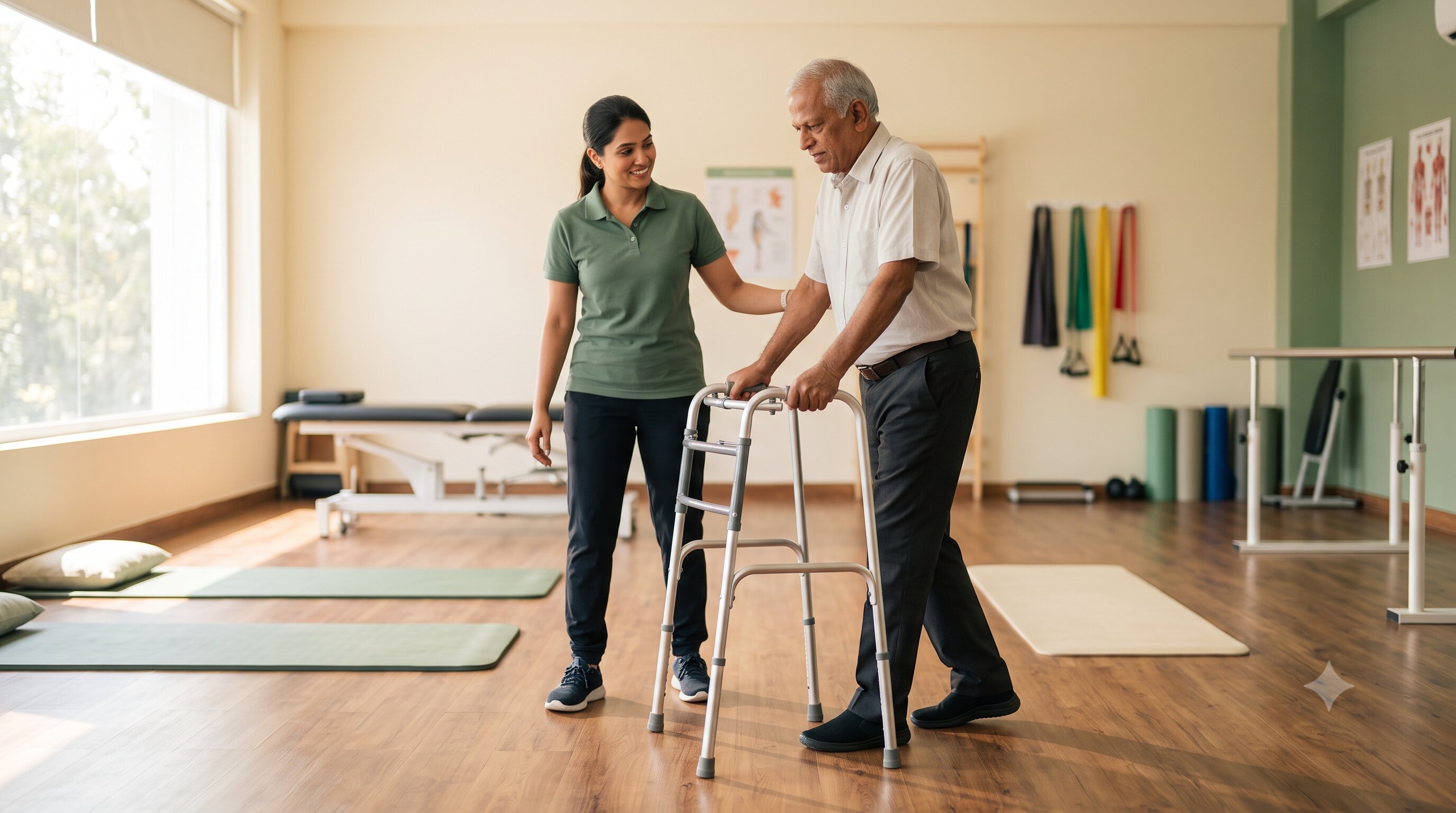 A caregiver assisting a resident, representing rehab care at Novara Senior Living