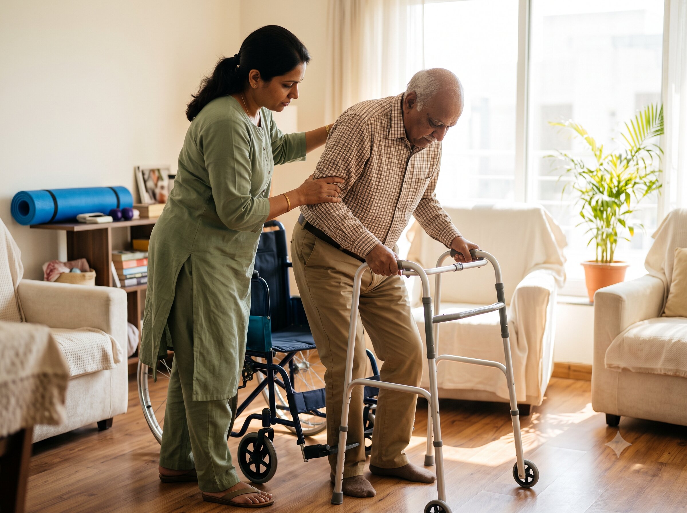 A caregiver assisting a resident, representing transition care at Novara Senior Living